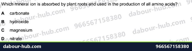 IGCSE Biology 6.4 Mineral Requirements - Question 4