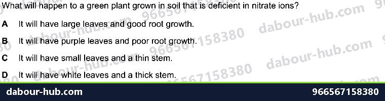 IGCSE Biology 6.4 Mineral Requirements - Question 7