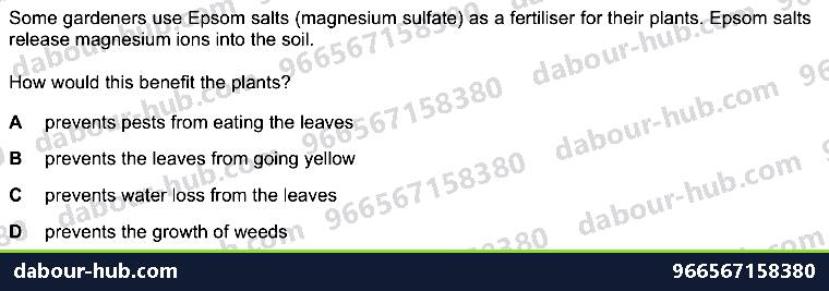 IGCSE Biology 6.4 Mineral Requirements - Question 8
