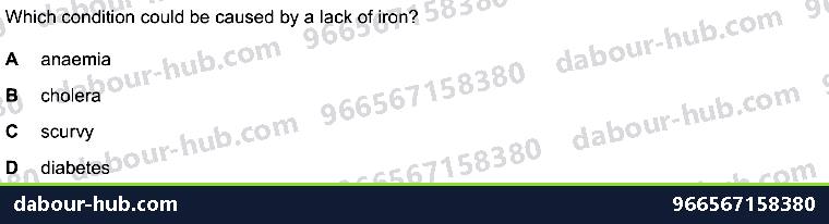 IGCSE Biology 7.1 Diet - Question 6