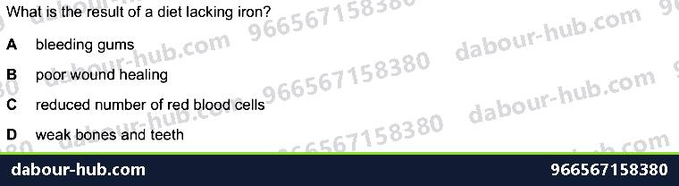 IGCSE Biology 7.1 Diet - Question 9