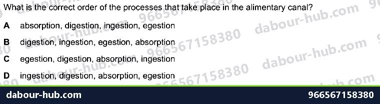 IGCSE Biology 7.2 Alimentary Canal - Question 2