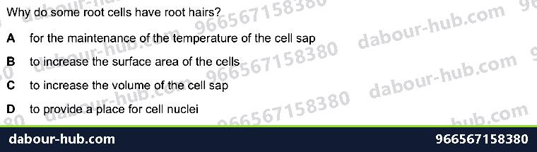 IGCSE Biology 8.2 Water, Mineral Uptake - Question 7