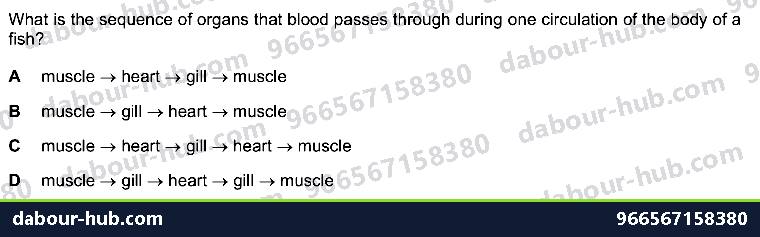 IGCSE Biology 9.1 Circulatory Systems - Question 10