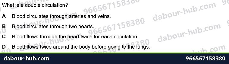 IGCSE Biology 9.1 Circulatory Systems - Question 2