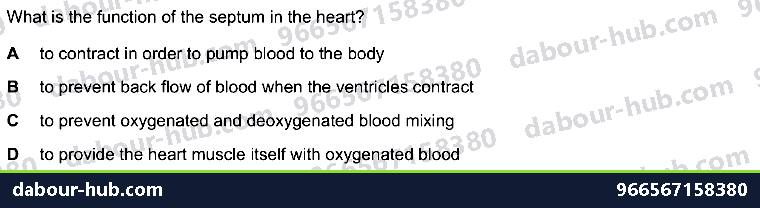 IGCSE Biology 9.2 Heart - Question 14