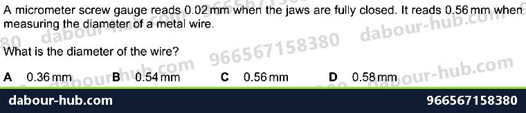 IGCSE Physics 1.1 PHYSICAL QUANTITIES AND MEASUREMENT TECHNIQUES - Question 10