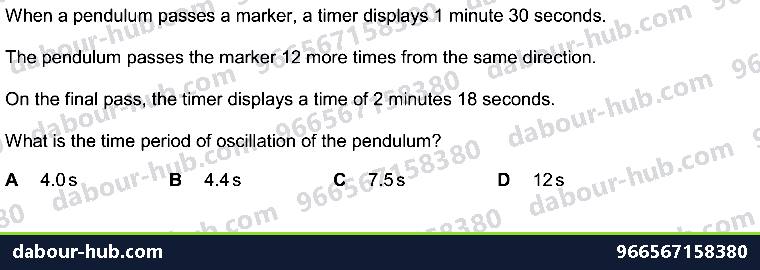 IGCSE Physics 1.1 PHYSICAL QUANTITIES AND MEASUREMENT TECHNIQUES - Question 7