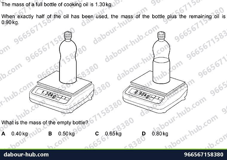 IGCSE Physics 1.3 MASS AND WEIGHT - Question 5