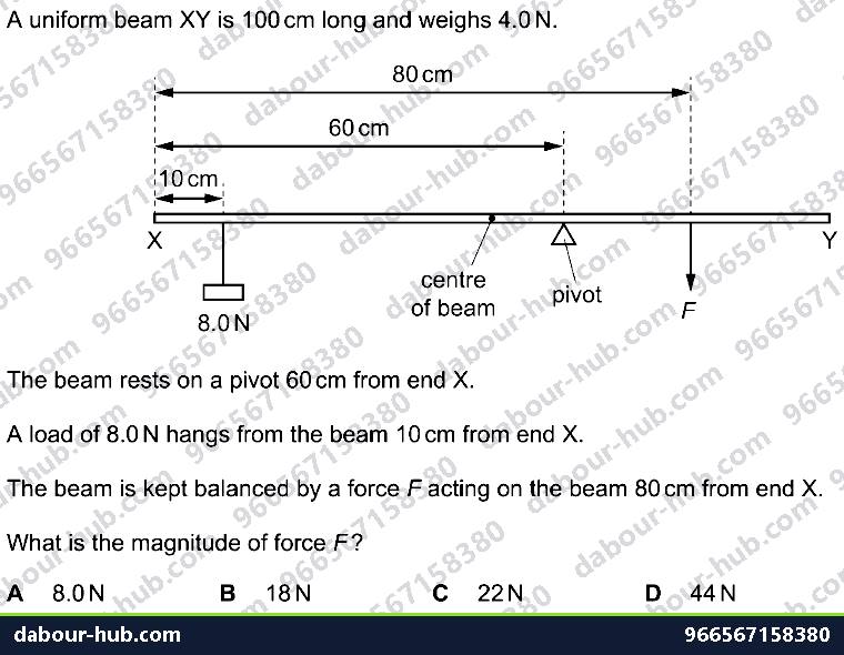 IGCSE Physics 1.5.2 TURNING EFFECT OF FORCES - Question 7