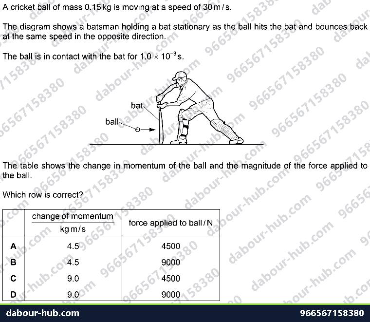 IGCSE Physics 1.6 MOMENTUM - Question 1