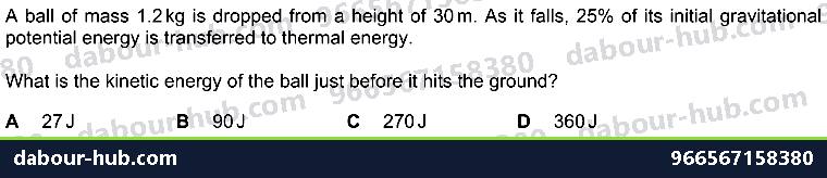 IGCSE Physics 1.7.1 ENERGY - Question 8