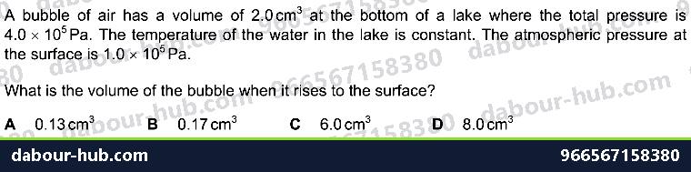 IGCSE Physics 1.8 PRESSURE - Question 4