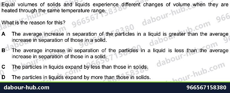 IGCSE Physics 2.1.1 STATES OF MATTER - Question 1