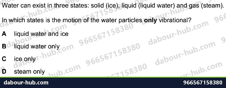 IGCSE Physics 2.1.1 STATES OF MATTER - Question 8