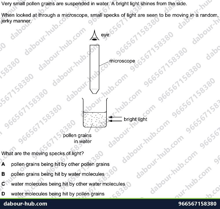 IGCSE Physics 2.1.2 PARTICLE MODEL - Question 10
