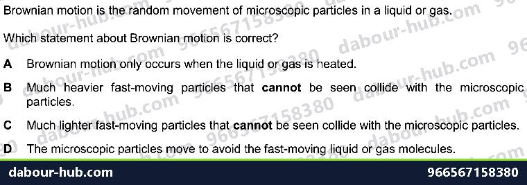IGCSE Physics 2.1.2 PARTICLE MODEL - Question 5