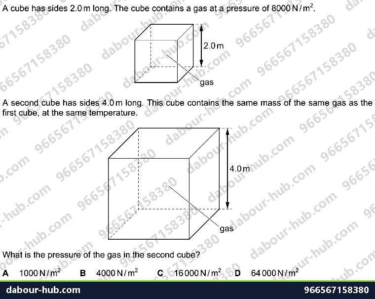 IGCSE Physics 2.1.3 GASES AND THE ABSOLUTE SCALE OF TEMPERATURE - Question 1