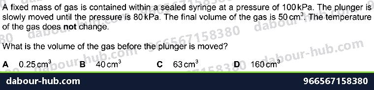 IGCSE Physics 2.1.3 GASES AND THE ABSOLUTE SCALE OF TEMPERATURE - Question 3