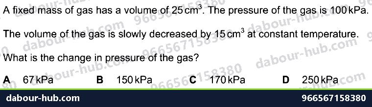 IGCSE Physics 2.1.3 GASES AND THE ABSOLUTE SCALE OF TEMPERATURE - Question 4