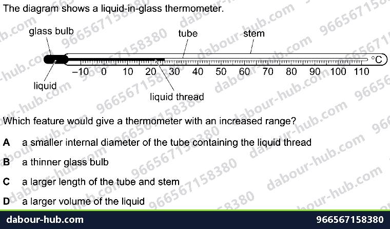 IGCSE Physics 2.2.1 THERMAL EXPANSION OF SOLIDS, LIQUIDS AND GASES - Question 5