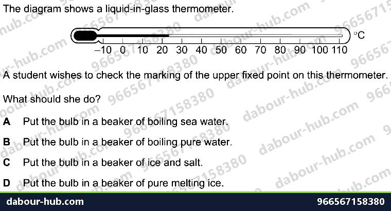 IGCSE Physics 2.2.1 THERMAL EXPANSION OF SOLIDS, LIQUIDS AND GASES - Question 8