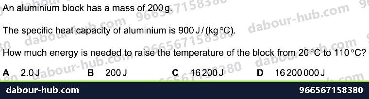IGCSE Physics 2.2.2 SPECIFIC HEAT CAPACITY - Question 4