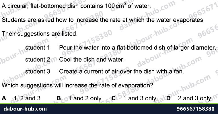 IGCSE Physics 2.2.3 MELTING, BOILING AND EVAPORATION - Question 10