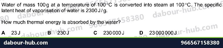 IGCSE Physics 2.2.3 MELTING, BOILING AND EVAPORATION - Question 2