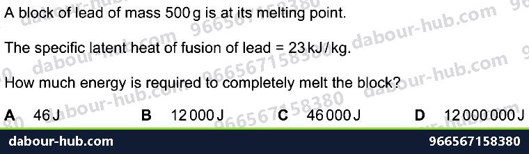 IGCSE Physics 2.2.3 MELTING, BOILING AND EVAPORATION - Question 5