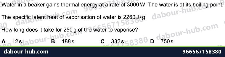 IGCSE Physics 2.2.3 MELTING, BOILING AND EVAPORATION - Question 9