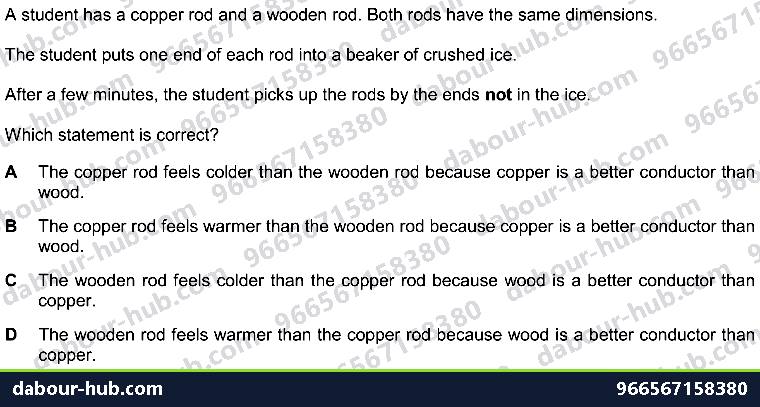 IGCSE Physics 2.3.1 CONDUCTION - Question 7