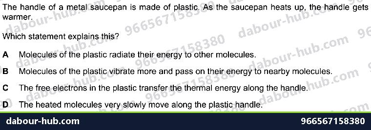IGCSE Physics 2.3.4 CONSEQUENCES OF THERMAL ENERGY TRANSFER - Question 7