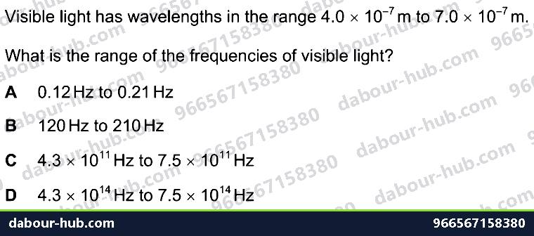 IGCSE Physics 3.1 GENERAL PROPERTIES OF WAVES - Question 1