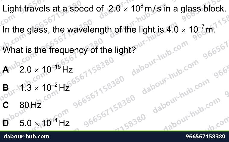 IGCSE Physics 3.1 GENERAL PROPERTIES OF WAVES - Question 2