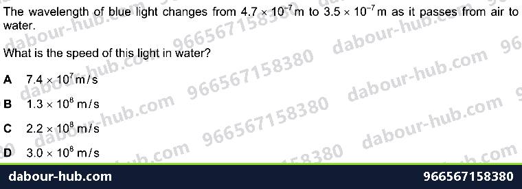 IGCSE Physics 3.1 GENERAL PROPERTIES OF WAVES - Question 3