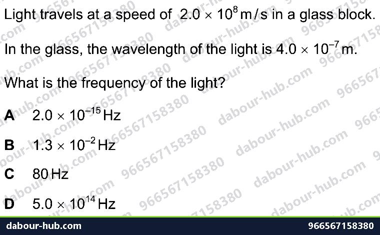 IGCSE Physics 3.1 GENERAL PROPERTIES OF WAVES - Question 5