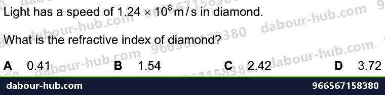 IGCSE Physics 3.2.2 REFRACTION OF LIGHT - Question 5