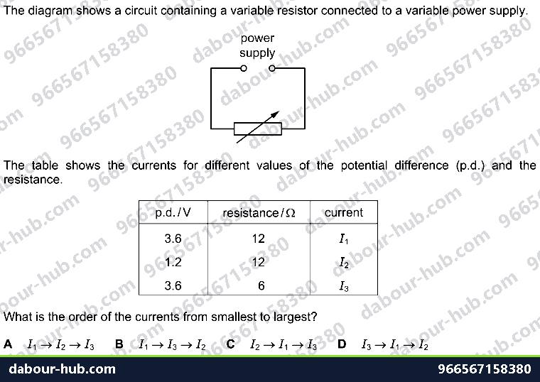 IGCSE Physics 4.2.3 ELECTROMOTIVE FORCE AND POTENTIAL DIFFERENCE - Question 8