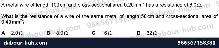 IGCSE Physics 4.2.4 RESISTANCE - Question 10