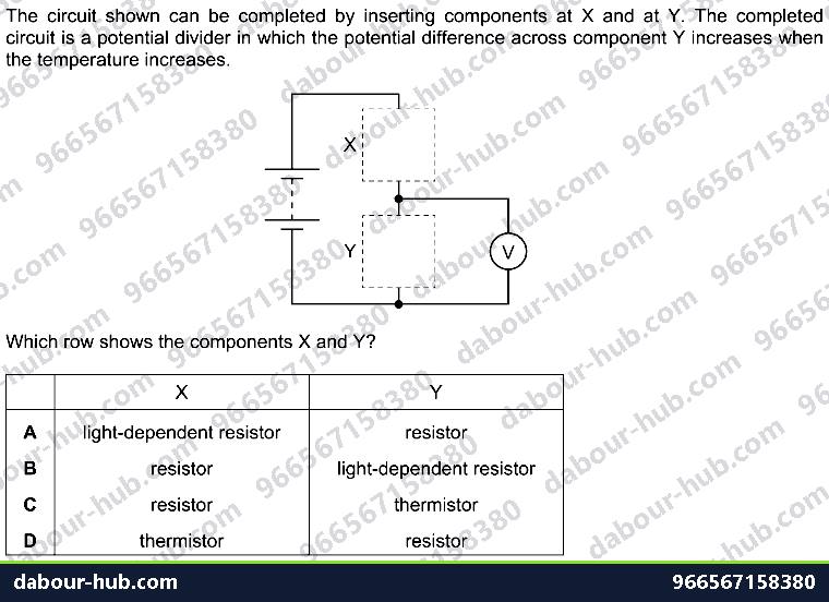 IGCSE Physics 4.3.1 CIRCUIT DIAGRAMS AND CIRCUIT COMPONENTS - Question 10