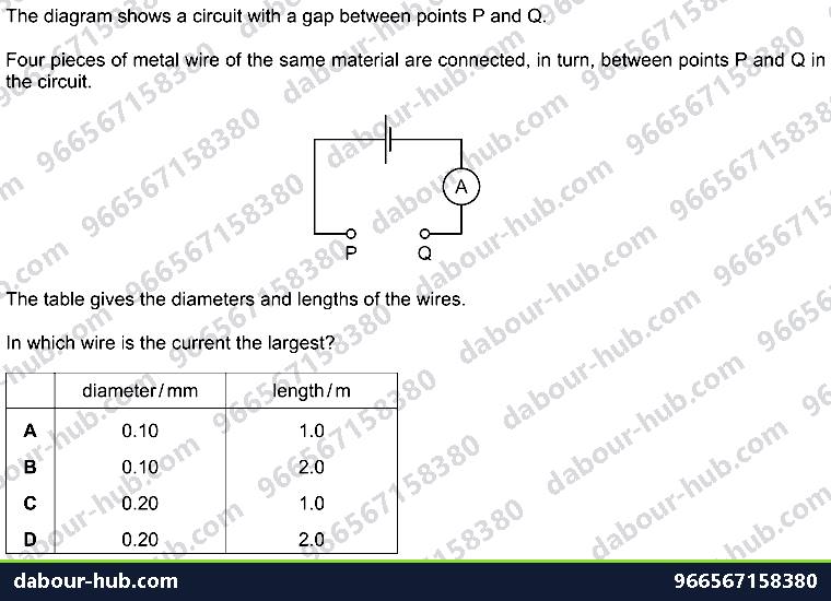 IGCSE Physics 4.3.1 CIRCUIT DIAGRAMS AND CIRCUIT COMPONENTS - Question 2
