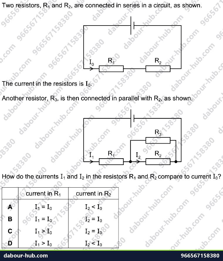IGCSE Physics 4.3.2 SERIES AND PARALLEL CIRCUITS - Question 1
