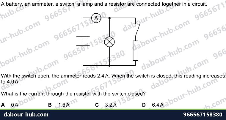 IGCSE Physics 4.3.3 ACTION AND USE OF CIRCUIT COMPONENTS - Question 4
