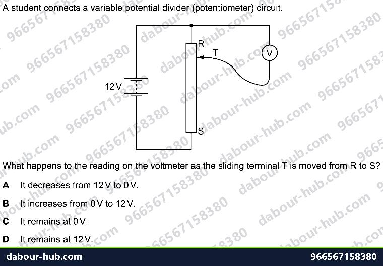 IGCSE Physics 4.3.3 ACTION AND USE OF CIRCUIT COMPONENTS - Question 6
