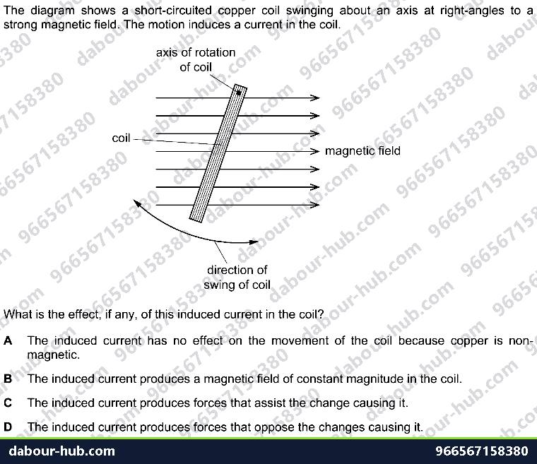 IGCSE Physics 4.5.1 ELECTROMAGNETIC INDUCTION - Question 2