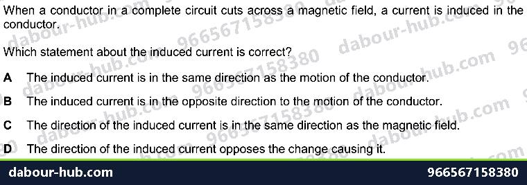 IGCSE Physics 4.5.1 ELECTROMAGNETIC INDUCTION - Question 3