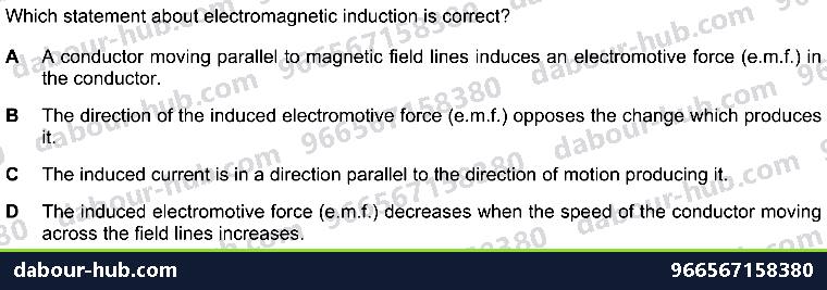 IGCSE Physics 4.5.1 ELECTROMAGNETIC INDUCTION - Question 5