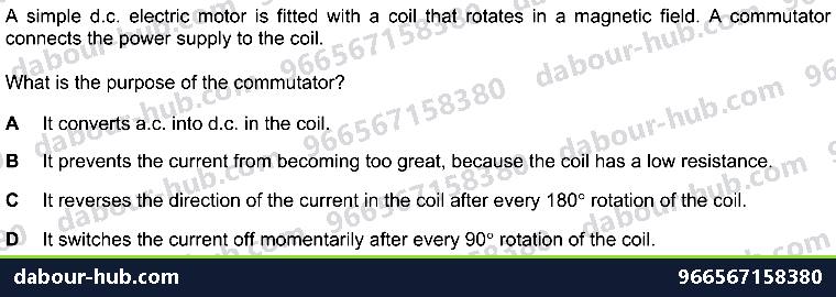 IGCSE Physics 4.5.2 THE A.C. GENERATOR - Question 3
