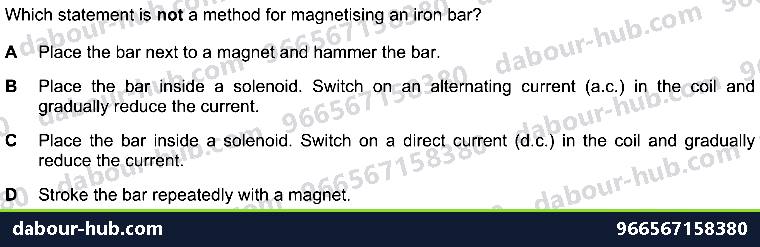 IGCSE Physics 4.5.3 MAGNETIC EFFECT OF A CURRENT - Question 7
